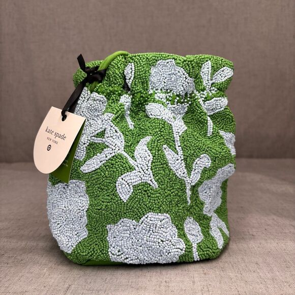 kate spade Handbags - Kate Spade New York x Target Beaded Classic Rose Drawstring Bucket Bag Purse NWT